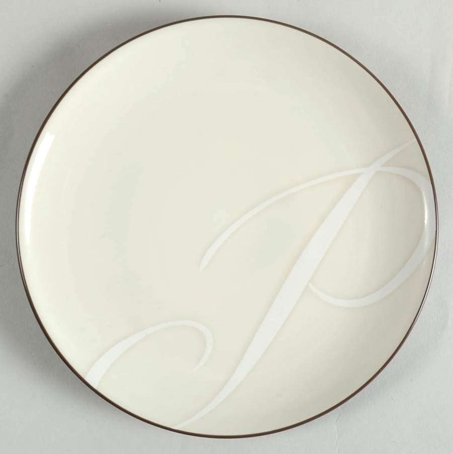 Colorwave Chocolate Accent Salad Plate Mono "P" by Noritake-1