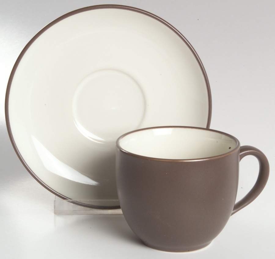 Colorwave Chocolate Flat Cup & Saucer Set by Noritake-1