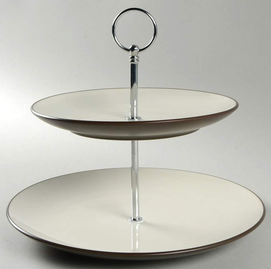 Colorwave Chocolate 2 Tiered Serving Tray (Dinner & Salad Plate) by Noritake-1