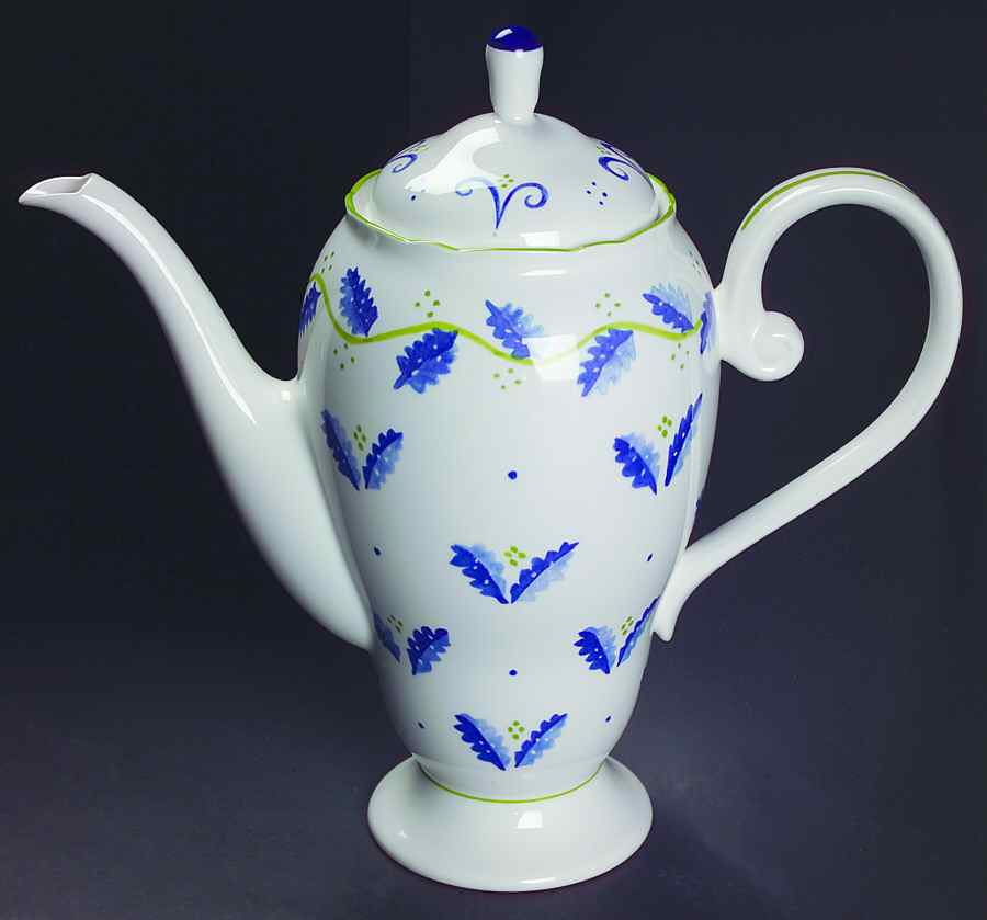 Blue Spring Tea/Coffee Pot & Lid by Noritake-1