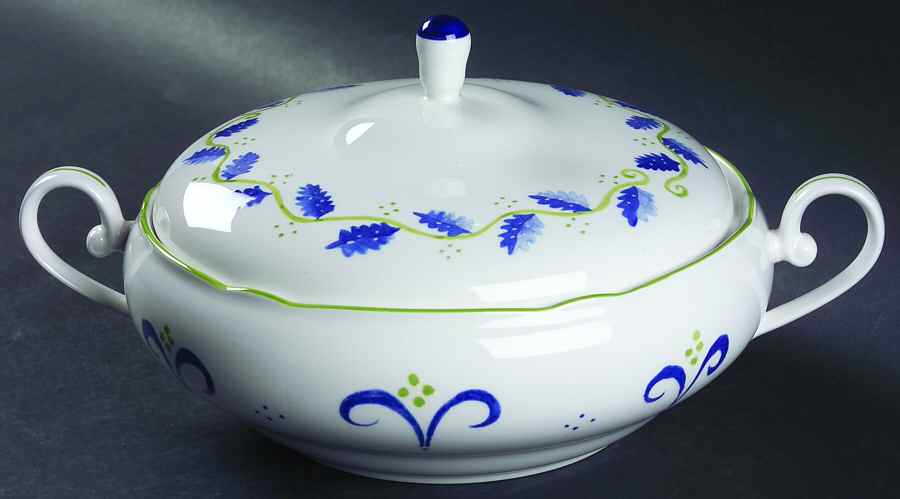 Blue Spring Round Covered Vegetable by Noritake-1