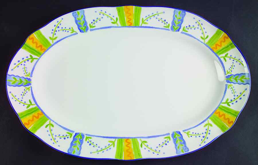 Sunshine Floral 14" Oval Serving Platter by Noritake-1