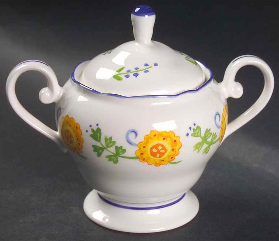 Sunshine Floral Sugar Bowl & Lid by Noritake-1
