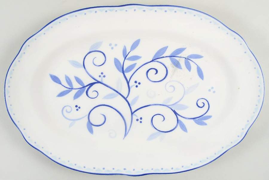 Blue Sunrise 14" Oval Serving Platter by Noritake-1