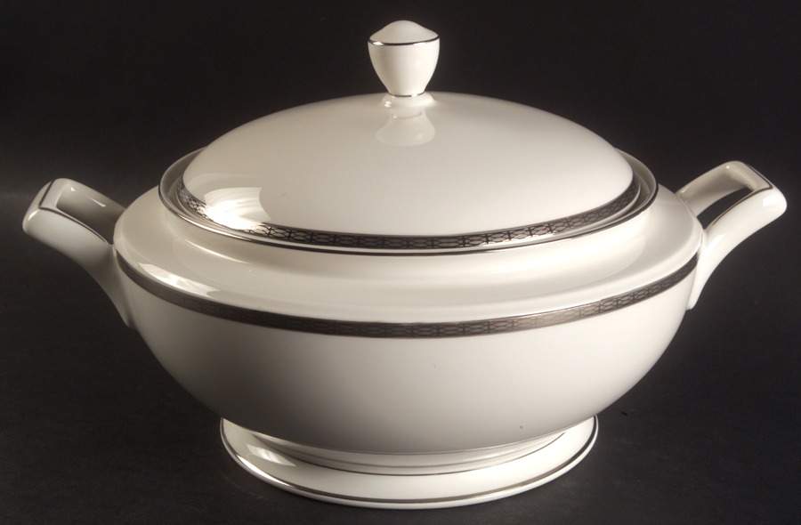 Cascade Platinum Round Covered Vegetable by Noritake-1