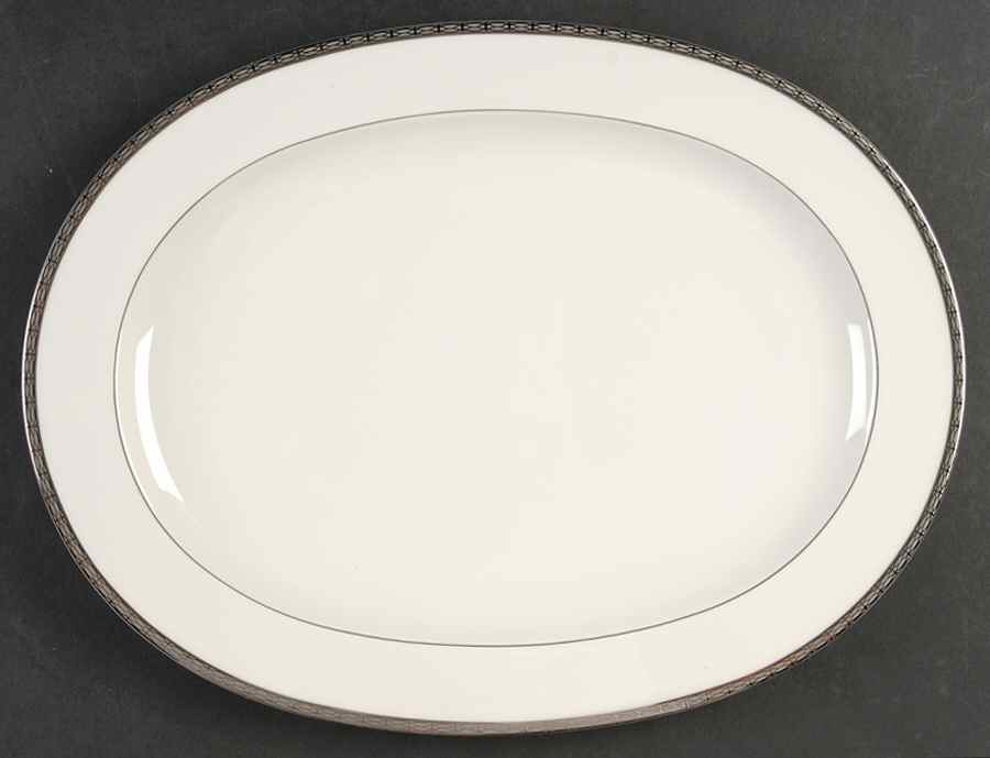 Cascade Platinum 14" Oval Serving Platter by Noritake-1
