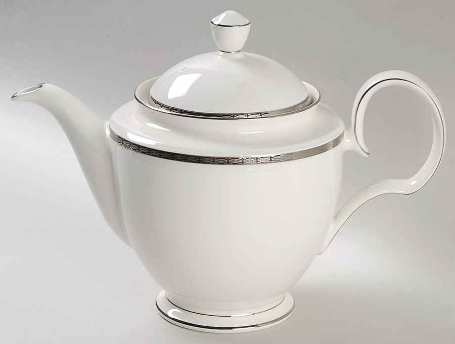 Cascade Platinum Tea/Coffee Pot & Lid by Noritake-1