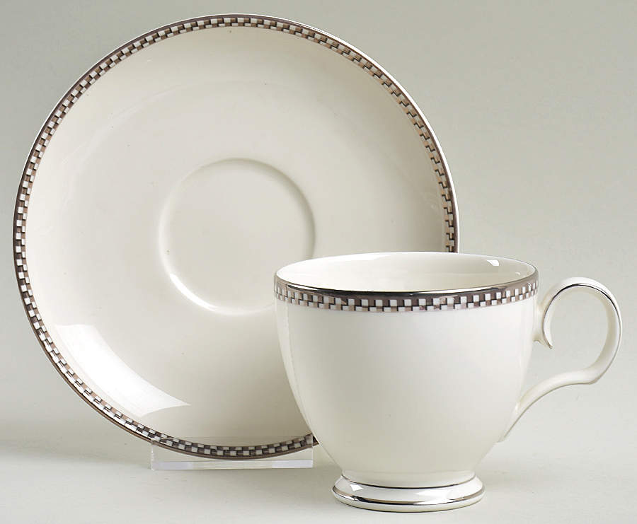 Cellini Platinum Footed Cup & Saucer Set by Noritake-1