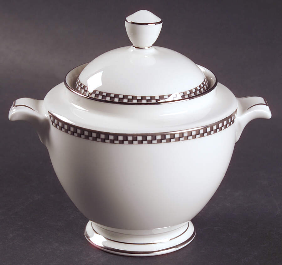 Cellini Platinum Sugar Bowl & Lid by Noritake-1