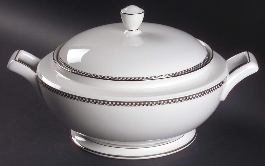 Cellini Platinum Round Covered Vegetable by Noritake-1