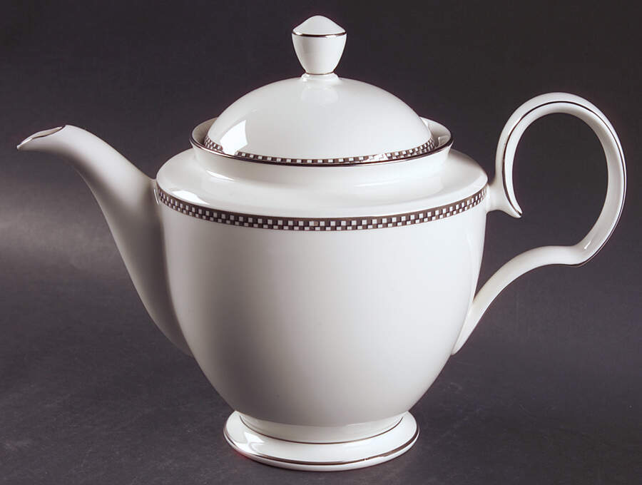 Cellini Platinum Tea/Coffee Pot & Lid by Noritake-1
