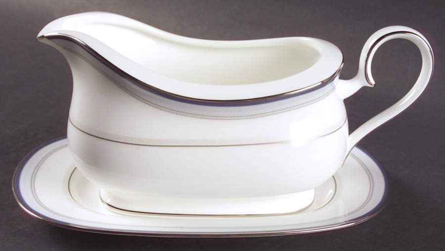 Crowne Platinum Gravy Boat & Underplate (Relish/Butter) by Noritake-1