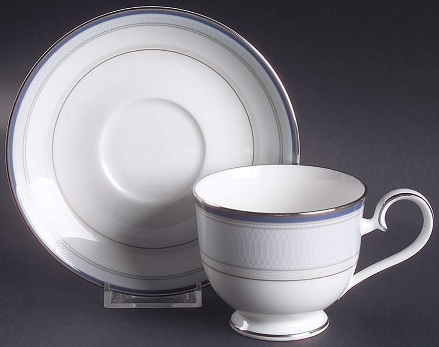 Crowne Platinum Footed Cup & Saucer Set by Noritake-1