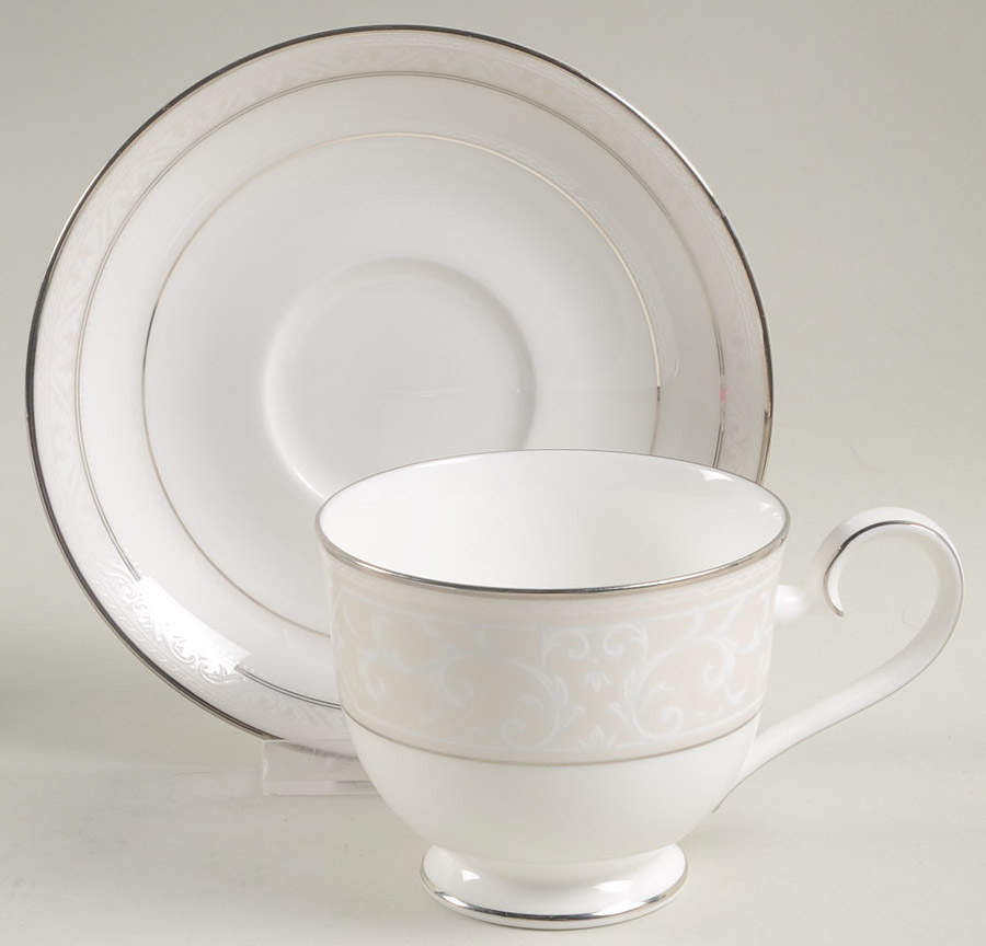 Montvale Platinum Footed Cup & Saucer Set by Noritake-1