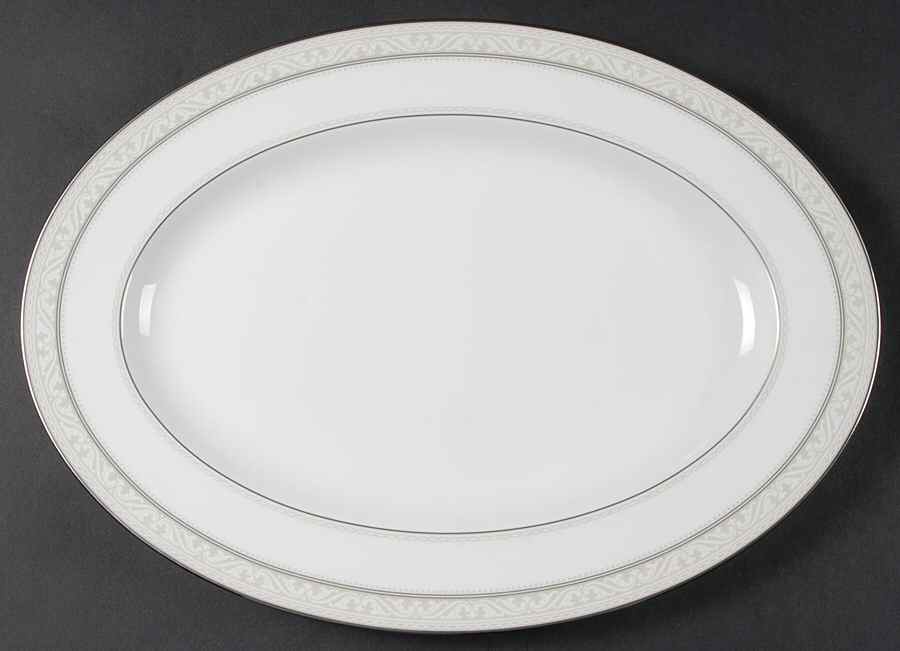 Montvale Platinum 14" Oval Serving Platter by Noritake-1