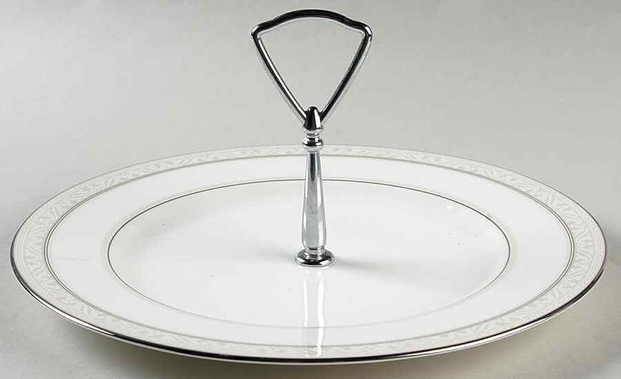 Montvale Platinum Round Serving Plate with Handle (DP) by Noritake-1