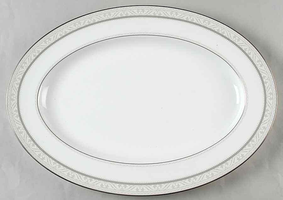 Montvale Platinum 16" Oval Serving Platter by Noritake-1