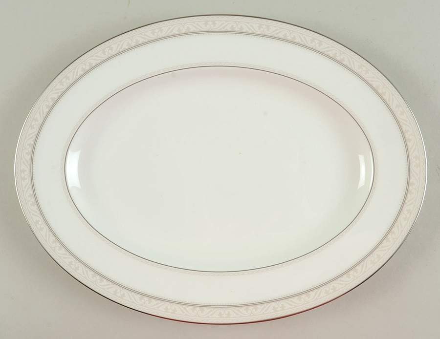 Montvale Platinum 12" Oval Serving Platter by Noritake-1