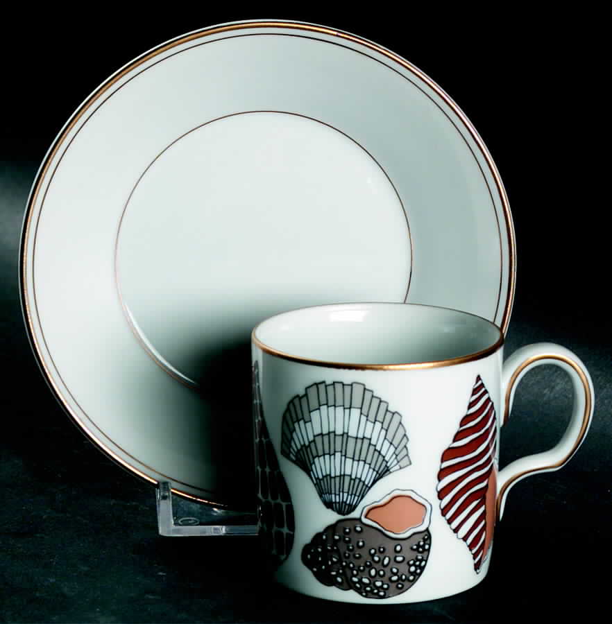 Shell Flat Demitasse Cup & Saucer Set by Neiman Marcus-1