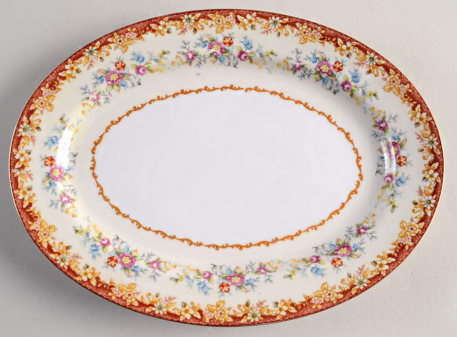 NAT46 14" Oval Serving Platter by National China-1