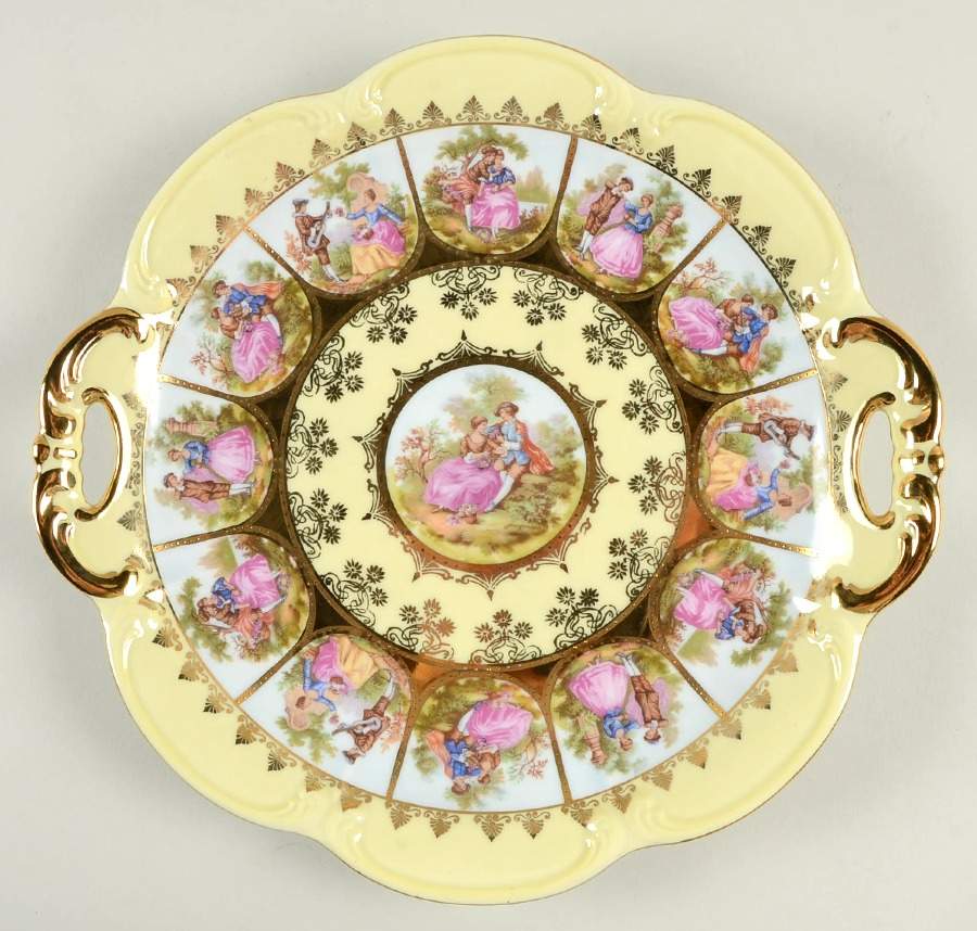 Love Story Handled Cake Plate by NC West Germany-1