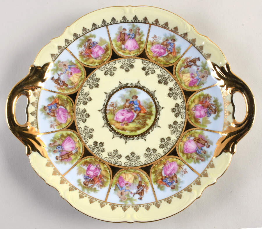 Love Story Handled Cake Plate by NC West Germany-1