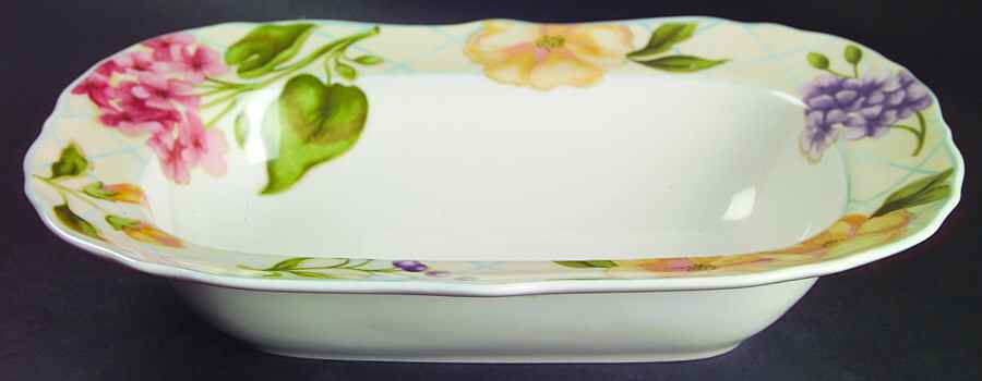 Garden Trellis 11" Oval Vegetable Bowl by Noble Excellence-1