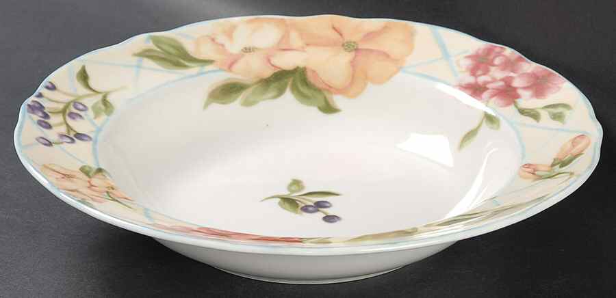 Garden Trellis Large Rim Soup Bowl by Noble Excellence-1