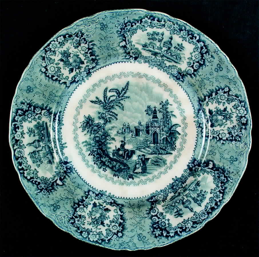 Oriental Blue Green Dinner Plate by New Wharf-1