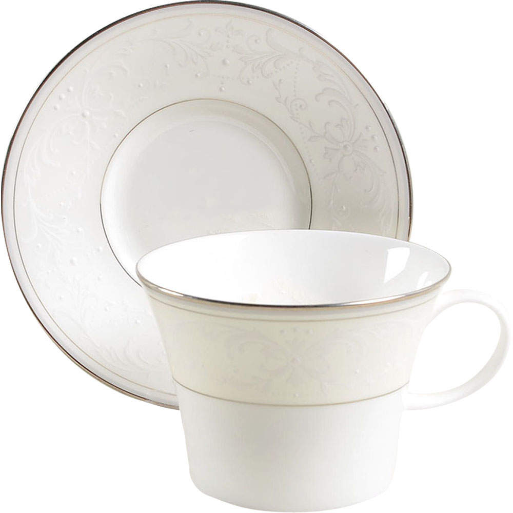 Pearl Symphony Flat Cup & Saucer Set by Nikko-1