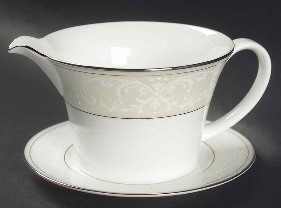 Pearl Symphony Gravy Boat & Underplate by Nikko-1