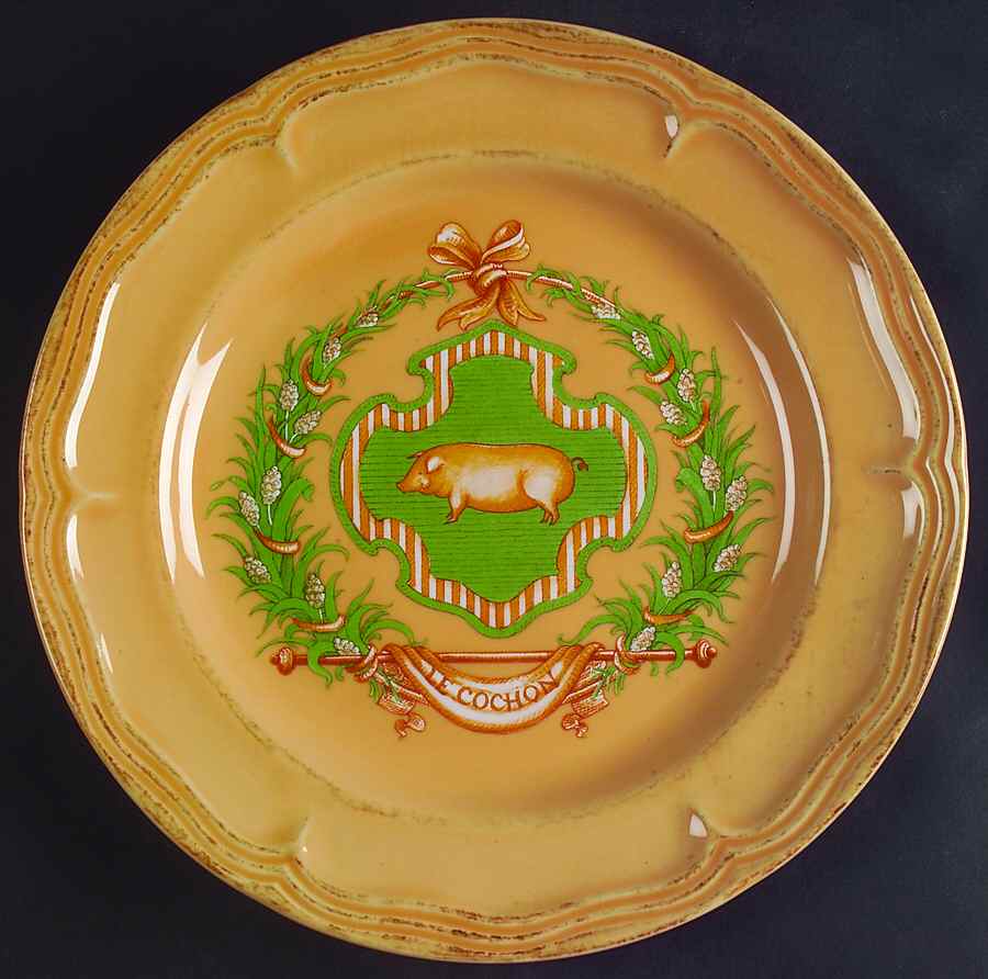 Country Market Antique Brown Accent Luncheon Plate by Nikko-1