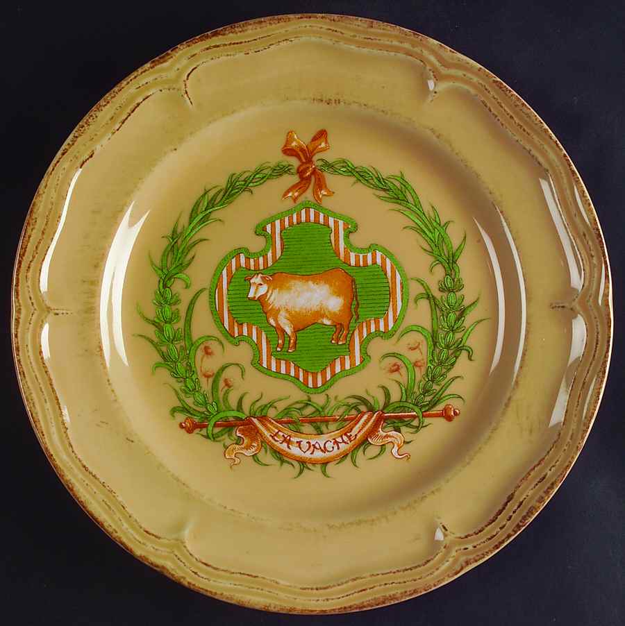 Country Market Antique Brown Accent Luncheon Plate by Nikko-1