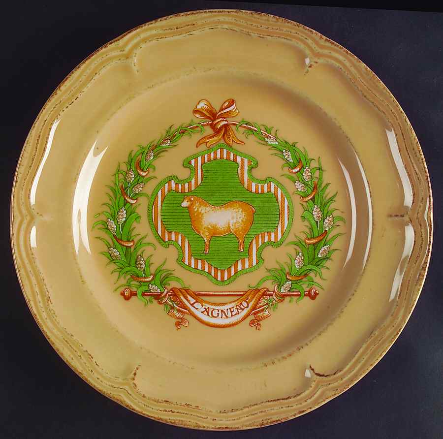 Country Market Antique Brown Accent Luncheon Plate by Nikko-1