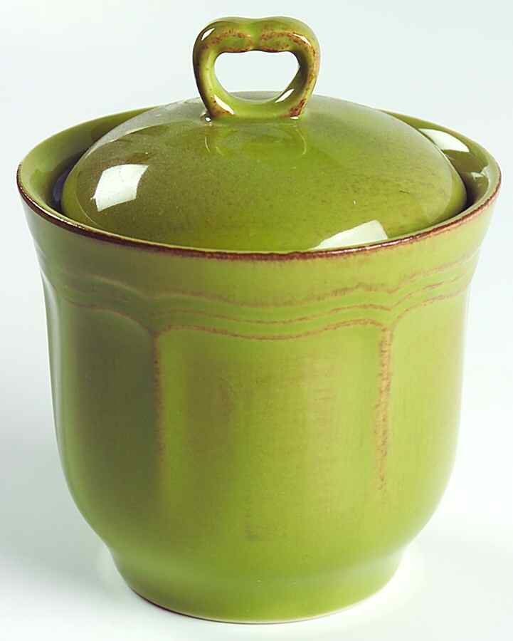 Country Market Sage Green Sugar Bowl & Lid by Nikko-1