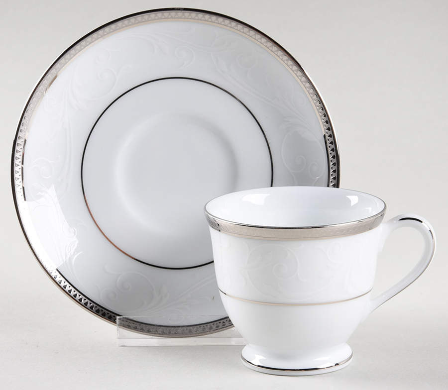 Regina Platinum Footed Demitasse Cup & Saucer Set by Noritake-1