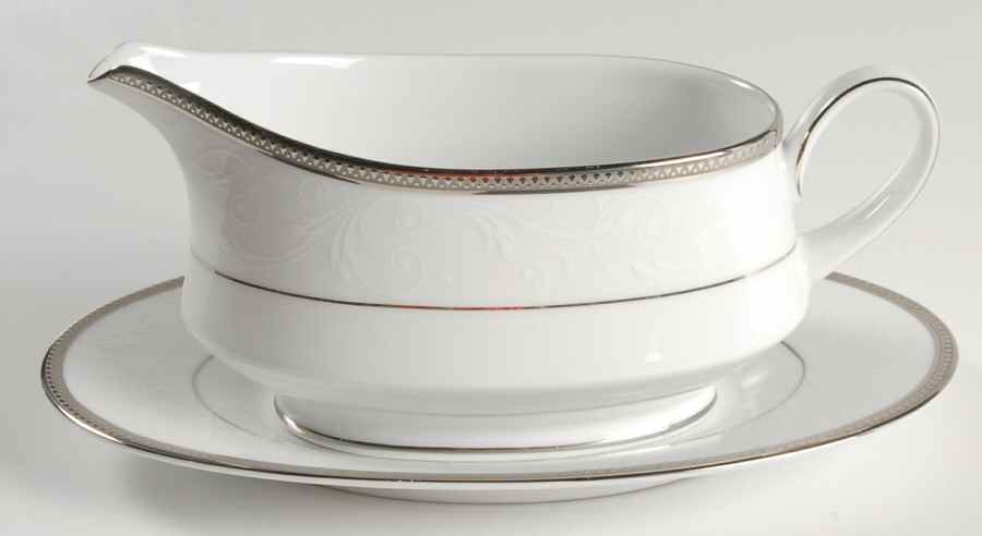 Regina Platinum Gravy Boat & Underplate by Noritake-1