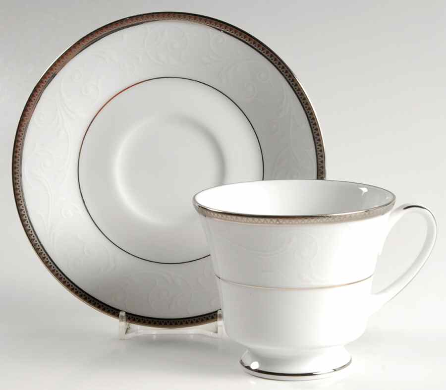 Regina Platinum Footed Cup & Saucer Set by Noritake-1