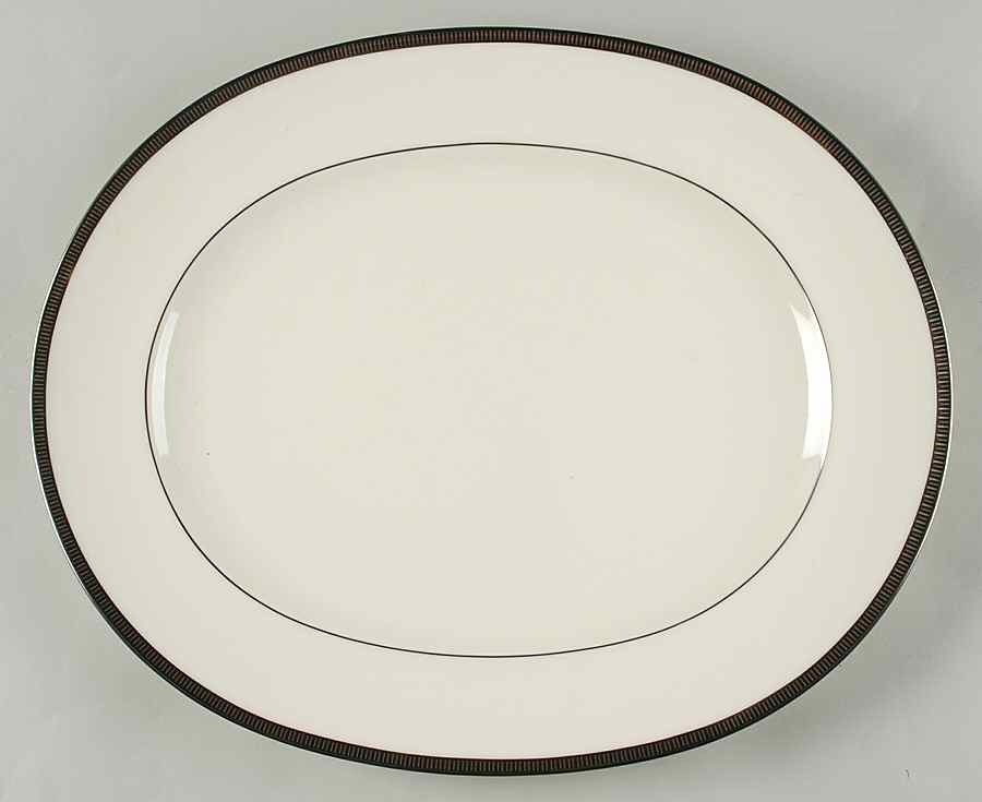 Sorrento Platinum 15" Oval Serving Platter by Noritake-1