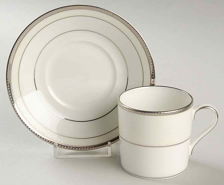Champagne Pearls Flat Demitasse Cup & Saucer Set by Noritake-1