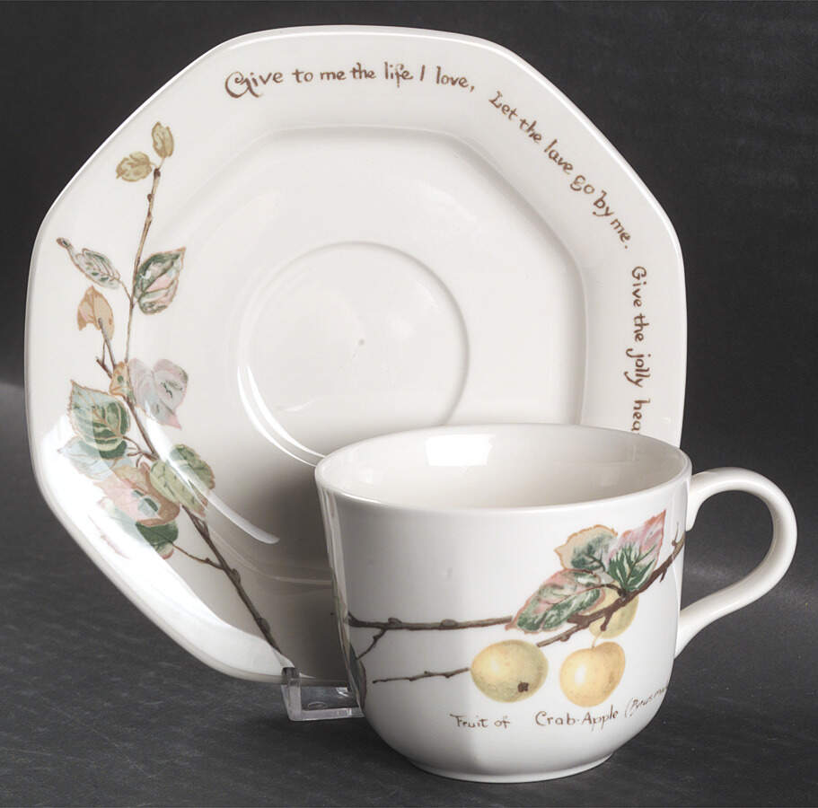 Country Diary Edwardian Lady (Octagonal) Flat Cup & Saucer Set by Noritake-1