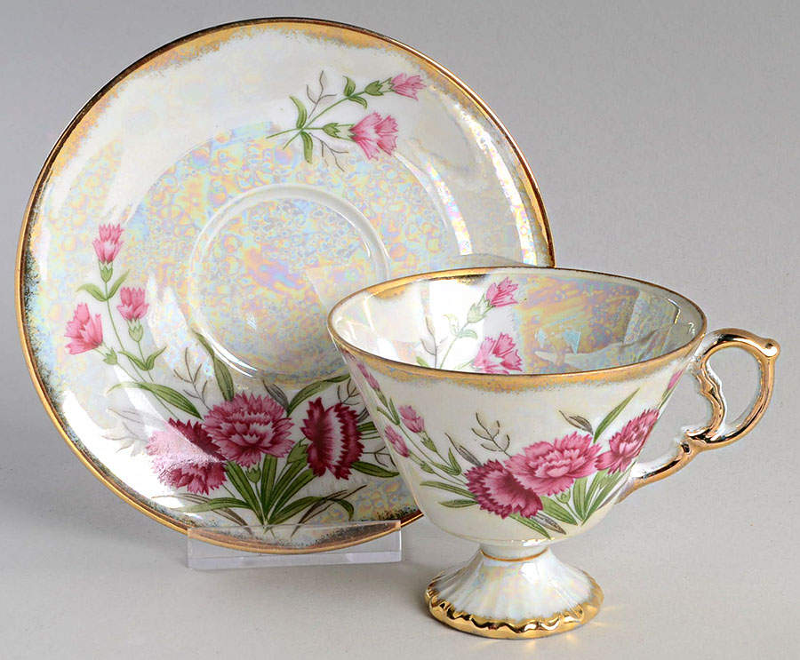 Flower of The Month Footed Cup & Saucer Set by Norleans-1