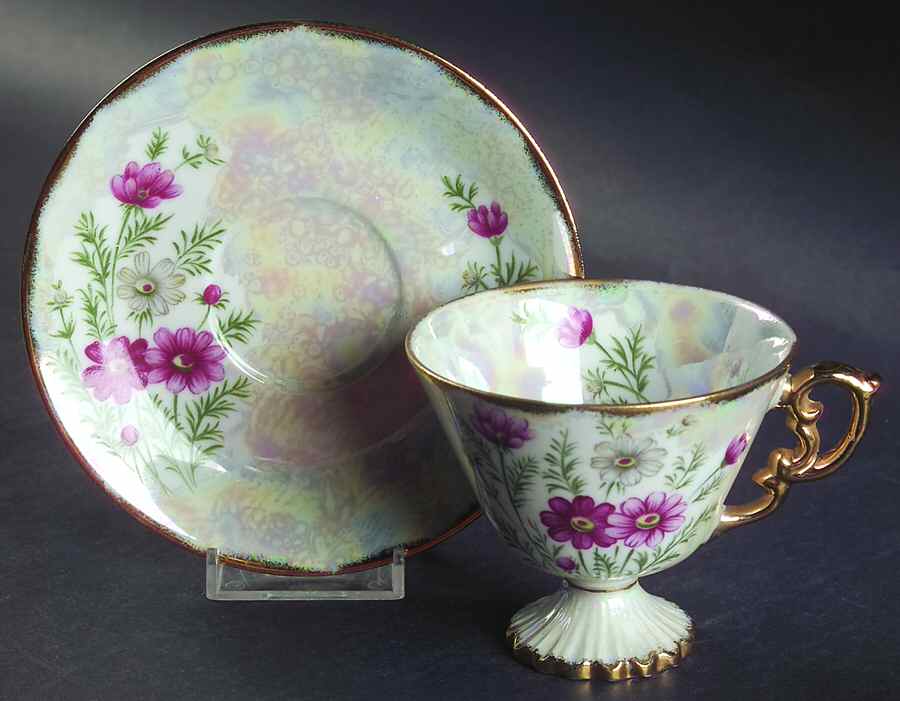 Flower of The Month Footed Cup & Saucer Set by Norleans-1