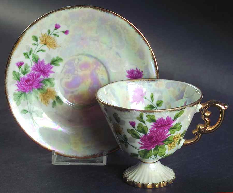 Flower of The Month Footed Cup & Saucer Set by Norleans-1