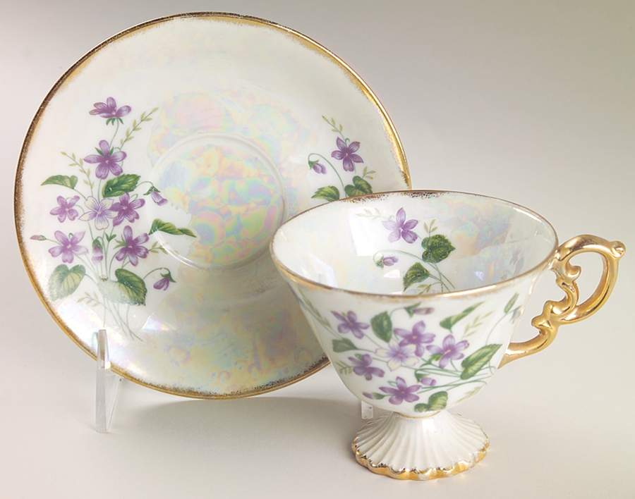 Flower of The Month Footed Cup & Saucer Set by Norleans-1