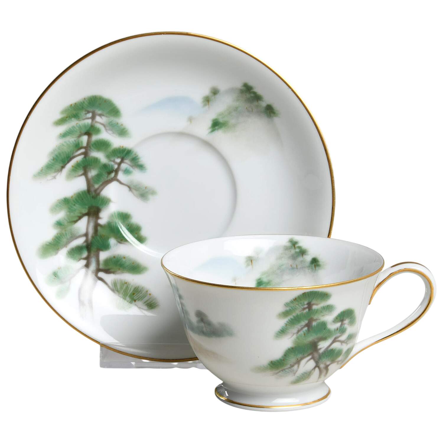 MYS202 (Gold Trim) Footed Cup & Saucer Set by Noritake-1