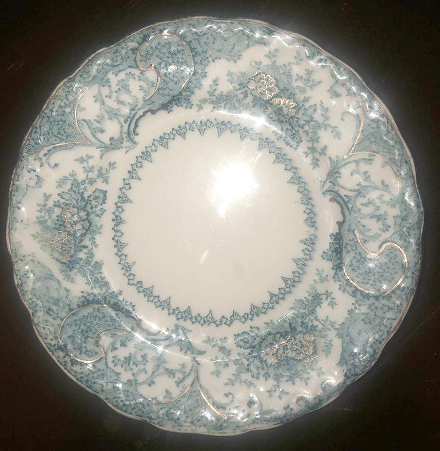 Sterling (Green Transferware) Bread & Butter Plate by New Wharf-1