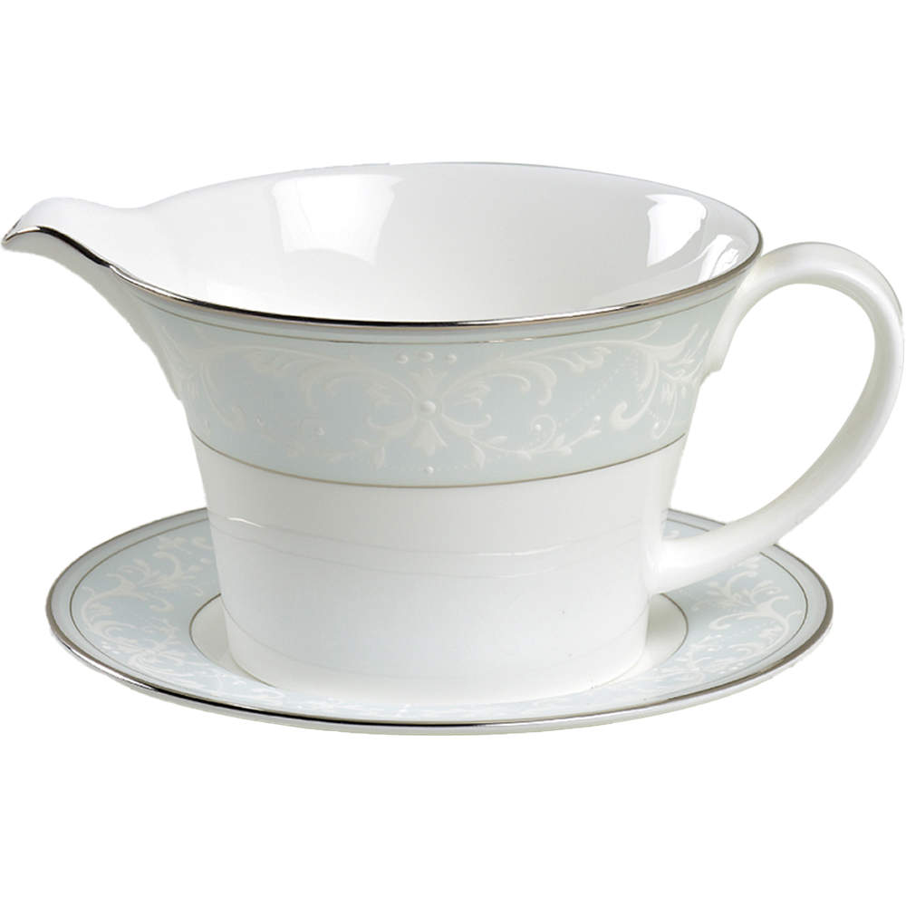 Sky Symphony Round Gravy Boat & Bread and Butter Stand by Nikko-1