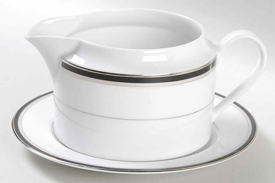 Sabrina Round Gravy Boat & Bread and Butter Stand by Nikko-1