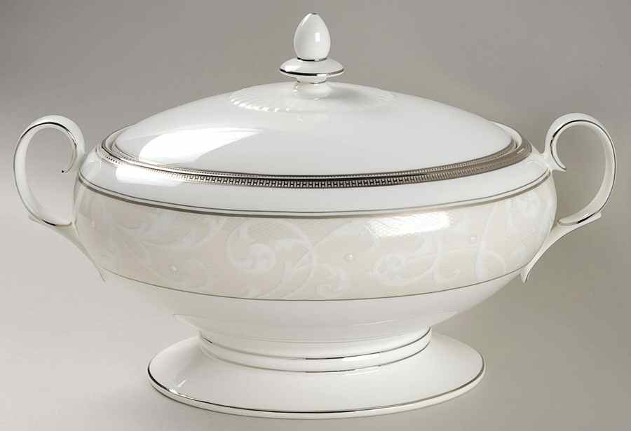 Satin Lace Oval Covered Vegetable by Noritake-1